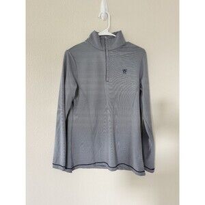 Peter Millar UPF 50 Striped Quarter zip blue Popover base layer Size M Preppy